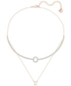 Swarovski Rose Gold-tone Layered Crystal Necklace