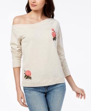 Lucky Brand Embroidered Off-the-shoulder Knit Top