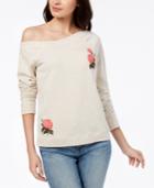 Lucky Brand Embroidered Off-the-shoulder Knit Top