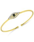 Diamond Evil Eye Flexie Bangle Bracelet (1/6 Ct. T.w.) In 14k Gold-plated Sterling Silver