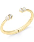 Charter Club Gold-tone Faux Pearl Hinge Bangle Bracelet, Only At Macy's