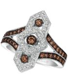 Le Vian Chocolate Deco Diamond Ring (3/4 Ct. T.w.) In 14k White Gold