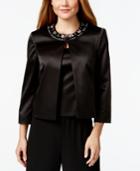 Tahari Asl Satin Embellished Jacket And Shell Top
