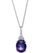 14k White Gold Necklace, Amethyst (4-1/2 Ct. T.w.) And Diamond (1/5 Ct. T.w.) Pendant