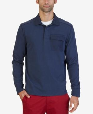 Nautica Men's Slim-fit Knit Long-sleeve Polo