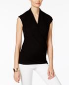 Vince Camuto Sleeveless Faux-wrap Top