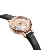 Rumbatime Venice Black Leather Women's Watch Rose Gold