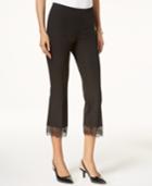 Alfani Cropped Lace-hem Pants, Created For Macy's