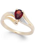 Garnet (3/4 Ct. T.w.) And Diamond Accent Ring In 14k Gold