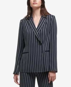 Dkny Asymmetrical Striped Blazer