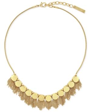 Vince Camuto Gold-tone Fringe Disc Necklace