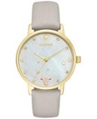 Kate Spade New York Women's Metro Zodiac Taurus Gray Leather Strap Watch 34mm Ksw1197