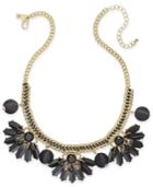 Inc International Concepts Gold-tone Stone & Thread Statement Necklace, Created For Macy's