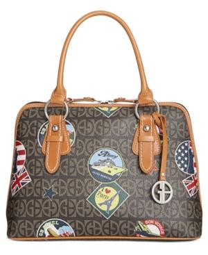 Giani Bernini Postcard-print Dome Satchel, Only At Macy's
