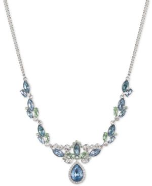 Givenchy Silver-tone Blue And Clear Crystal Collar Necklace
