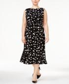 Jessica Howard Plus Size Polka-dot Midi Dress
