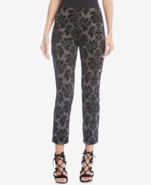 Karen Kane Piper Flocked Velvet Ankle Pants