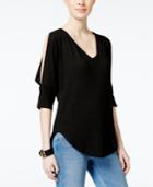 Bar Iii Open-sleeve Snit Top, Only At Macy's
