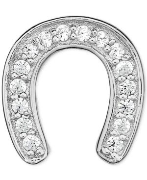 Diamond Horseshoe Single Stud Earring (1/10 Ct. T.w.) In 14k White Gold