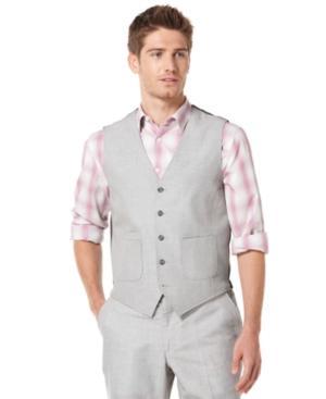 Perry Ellis Vests, Linen Fine Stripe Vest