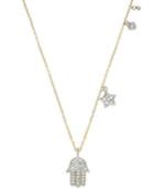 Diamond Hamsa Drop Pendant Necklace In (1/4 Ct. T.w.)