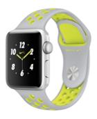 Apple Watch Nike+ 38mm Silver-tone Aluminum Case With Flat Silver-tone/volt Nike Sport Band