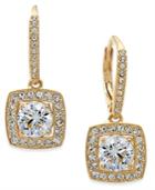 Danori Gold-tone Crystal Square Drop Earrings