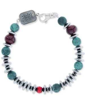 King Baby Men's Hematite (8mm), Ceramic & Glass Bead Bracelet In Sterling Silver