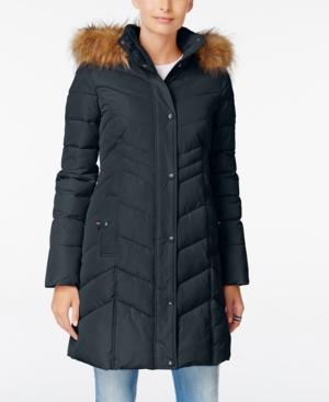 Tommy Hilfiger Faux-fur-trim Hooded Quilted Puffer Coat