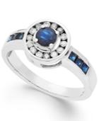 Sapphire (3/4 Ct. T.w.) And Diamond (1/5 Ct. T.w.) Circle Ring In 14k White Gold