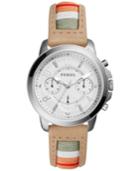 Fossil Women's Chronograph Gwynn Light Brown Leather Strap Watch 38mm Es4085
