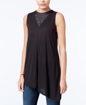 Rachel Rachel Roy Asymmetrical Lace-inset Top