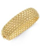 Wide Mesh Link And Chain Bracelet In 14k Gold