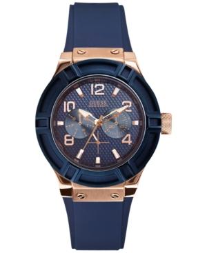 Guess Women's Blue Silicone Strap Watch 39mm U0571l1