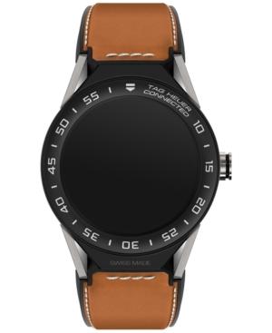 Tag Heuer Modular Connected 2.0 Men's Swiss Carrera Light Brown Leather Strap Smart Watch 45mm Sbf8a8001.11ft6110
