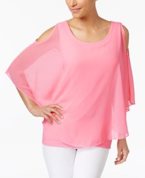 Charter Club Butterfly-sleeve Cold-shoulder Top, Created For Macy's