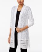 Jm Collection Lace-trim Duster Cardigan, Only At Macy's