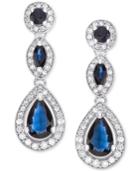 Sapphire (1-1/2 Ct. T.w.) & Diamond (1/3 Ct. T.w.) Drop Earrings In 14k White Gold