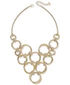 Alfani Gold-tone Crystal Accent Multi-hoop Link Statement Necklace, 17 + 2 Extender, Created For Macy's