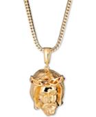 Men's Jesus 24 Pendant Necklace In 18k Gold-plated Sterling Silver