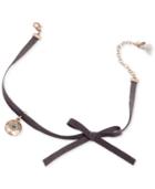 Lonna & Lilly Gold-tone Bow And Charm Choker Necklace