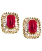 Gemma By Effy Ruby (1-1/4 Ct. T.w.) And Diamond (5/8 Ct. T.w.) Stud Earrings In 14k Gold