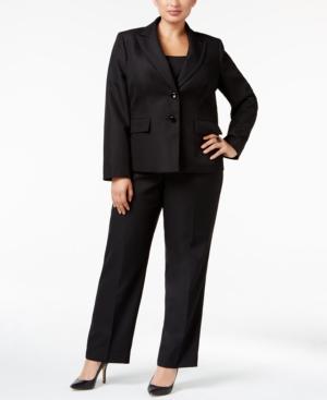 Le Suit Plus Size Two-button Pique Pantsuit