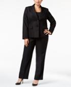 Le Suit Plus Size Two-button Pique Pantsuit
