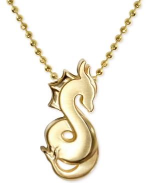 Alex Woo Little Signs Dragon Pendant Necklace In 14k Gold