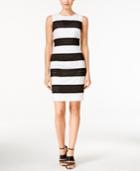 Calvin Klein Petite Perforated Striped Sheath Dress