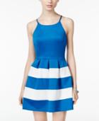 B Darlin Juniors' Striped Fit & Flare Scuba Dress