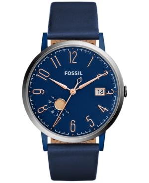 Fossil Women's Vintage Muse Blue Leather Strap Watch 40mm Es4107
