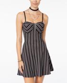 Material Girl Juniors' Striped Fit & Flare Dress, Only At Macy's