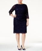Jessica Howard Plus Size Sequined Lace Sheath Dress